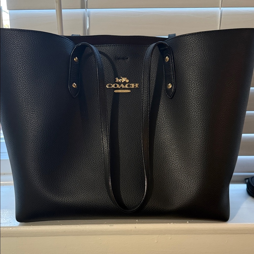 Coach Black Pebbled Leather Tote